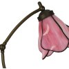 LumiLamp 5LL-6369 Tiffany stolová lampa ružovo-hnedá 26x19x50cm E14