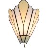 LumiLamp 5LL-6365 Tiffany nástenná lampa biela béžová 20x10x29cm E14 sklo kov