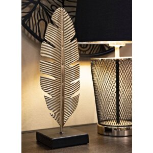 Mauro Ferretti dekoratívna plastika Leaf Glam Gold Black 10x10x34 cm