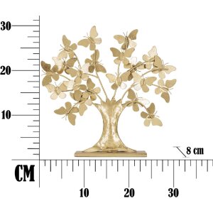 Mauro Ferretti dekorácia strom života s motýľmi 31x8x30 cm zlatej farby