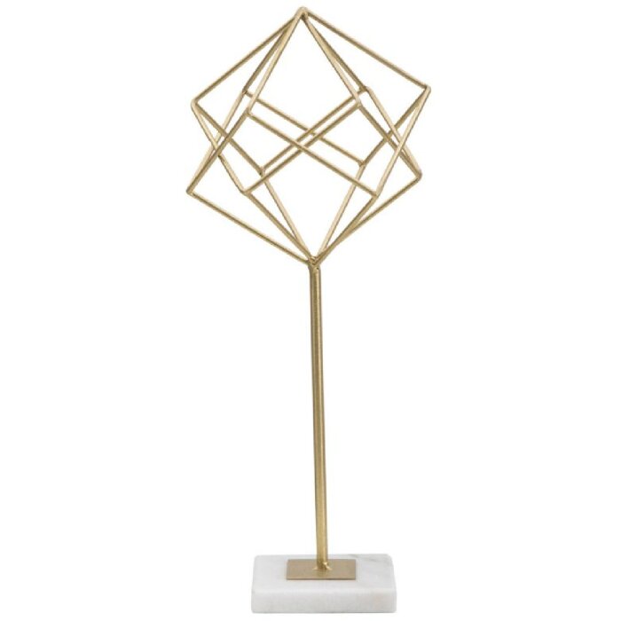 Mauro Ferretti socha Kocka 16x18x41,5 cm zlato-biela