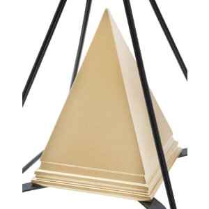 Mauro Ferretti socha pyramída s kovovým rámom 15x15x21 cm zlato-čierna