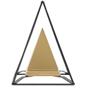 Mauro Ferretti socha pyramída s kovovým rámom 15x15x21 cm zlato-čierna