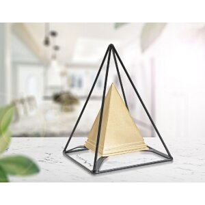 Mauro Ferretti socha pyramída s kovovým rámom 15x15x21 cm zlato-čierna