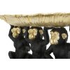Mauro Ferretti dekoratívna figúrka opica trio s listovou miskou 43x15,7x20 cm čierna zlatá