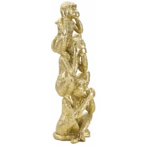 Mauro Ferretti dekoratívna figúrka opica veža Ø10,5x30 cm lesklá zlatá