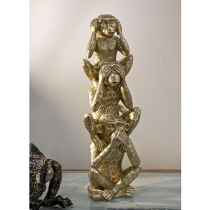 Mauro Ferretti dekoratívna figúrka opica veža Ø10,5x30 cm lesklá zlatá