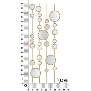 Mauro Ferretti nástenný panel Malé zrkadlá 35,5x1,5x90 cm zlatej farby