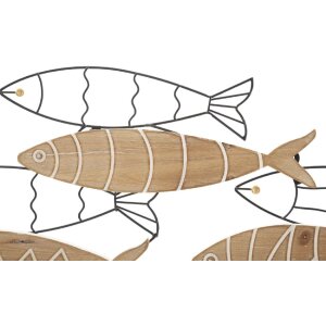 Mauro Ferretti nástenný panel ryby 60x2x30 cm čierna prírodná farba