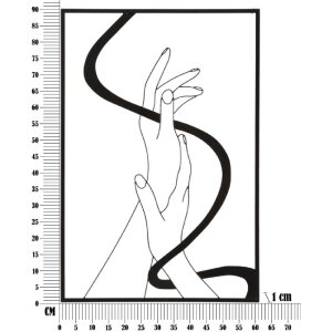 Mauro Ferretti nástenný panel ruky 60x1x90 cm čierny
