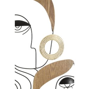 Mauro Ferretti nástenný panel Picassy 53x2x55 cm čierna hnedá zlatá
