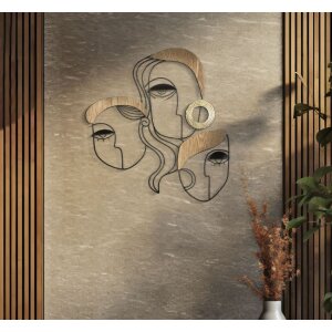 Mauro Ferretti nástenný panel Picassy 53x2x55 cm čierna hnedá zlatá