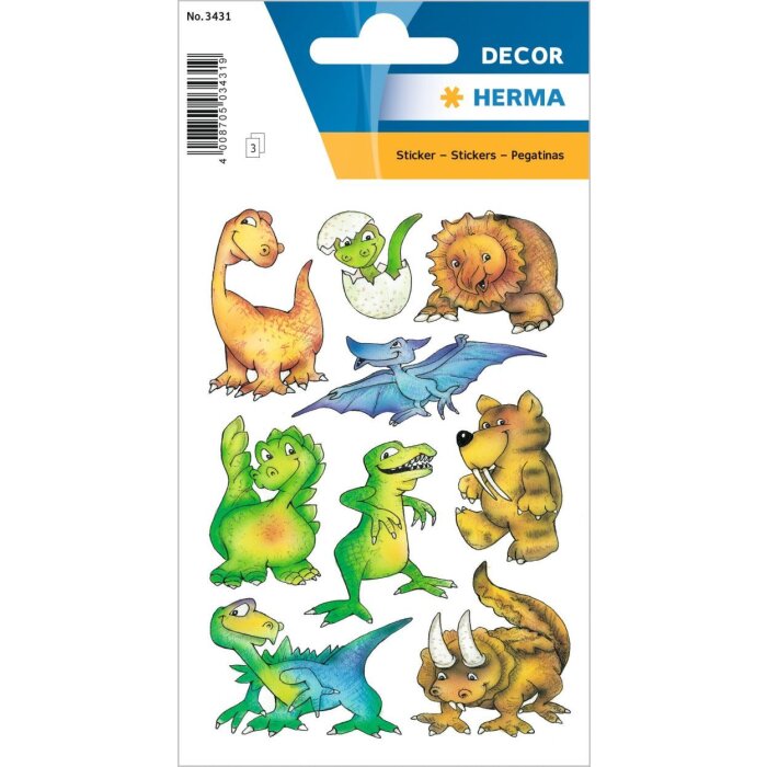 Dekoratívne etikety HERMA DECOR Dinos 3 listy