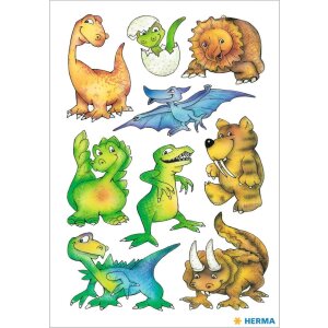 Dekoratívne etikety HERMA DECOR Dinos 3 listy