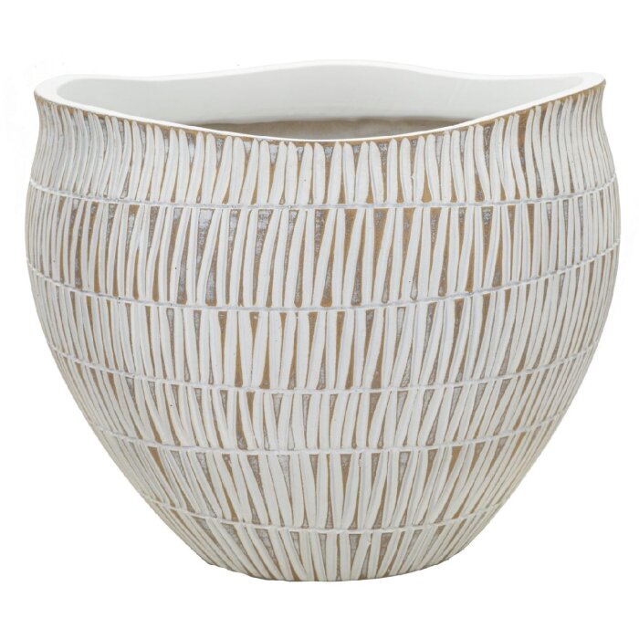 Mauro Ferretti Stiky cachepot Ø 30,5x24,5 cm zlatá biela