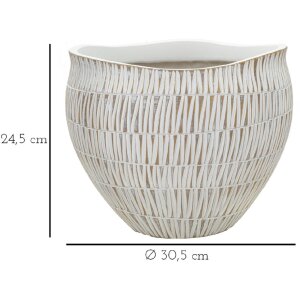 Mauro Ferretti Stiky cachepot Ø 30,5x24,5 cm zlatá biela