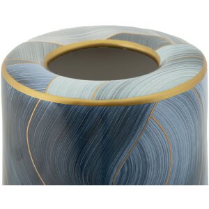 Mauro Ferretti Váza Elegant Ø 15x34 cm modro zlatá s vekom