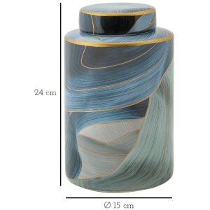 Mauro Ferretti Váza Elegant Ø 15x24 cm modro zlatá s vekom