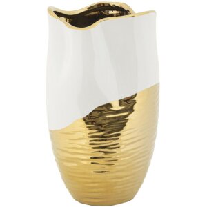 Mauro Ferretti Váza Lux Ø 20x35 cm biele zlato