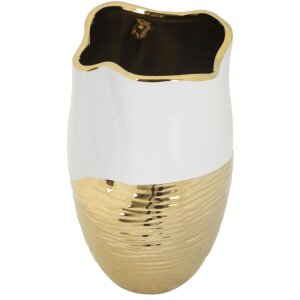 Mauro Ferretti Váza Lux Ø 20x35 cm biele zlato