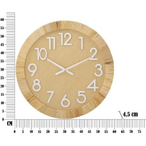 Nástenné hodiny Mauro Ferretti Boho Plus Ø 60x4,5 cm prírodná farba biela