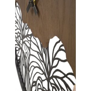 Nástenné hodiny Mauro Ferretti s dreveným ciferníkom Ø 60x2 cm hnedé čierne