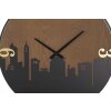 Nástenné hodiny Mauro Ferretti city Ø 60x2 cm čierno-hnedé