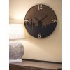 Nástenné hodiny Mauro Ferretti city Ø 60x2 cm čierno-hnedé