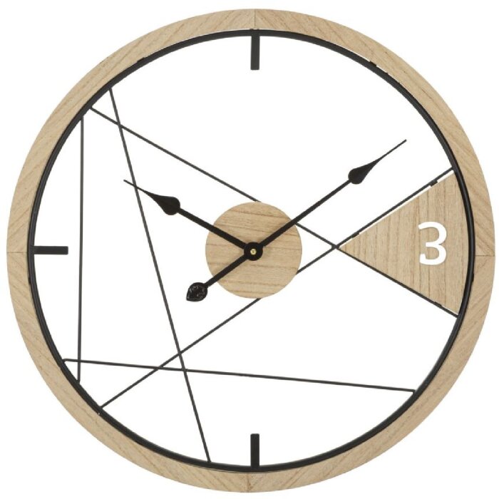 Nástenné hodiny Mauro Ferretti Geometrický dizajn Ø 60x2,5 cm hnedá čierna