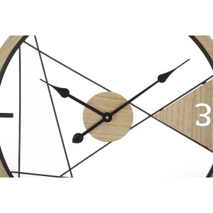 Nástenné hodiny Mauro Ferretti Geometrický dizajn Ø 60x2,5 cm hnedá čierna