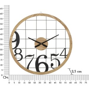 Mauro Ferretti nástenné hodiny s číslicami Ø 60x2,5 cm čierno-hnedé