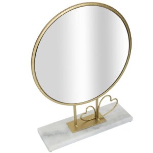 Mauro Ferretti stolové zrkadlo srdce 30x9x39,5 cm zlatý mramor