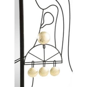 Nástenné zrkadlo Mauro Ferretti Eleanor 64,8x3,8x85 cm čierne