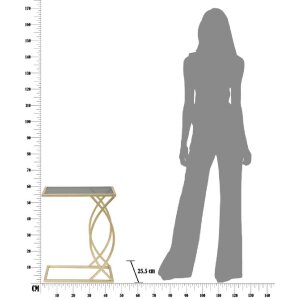 Mauro Ferretti rozkladací stôl 45,5x25,5x60 cm čierny zlatý