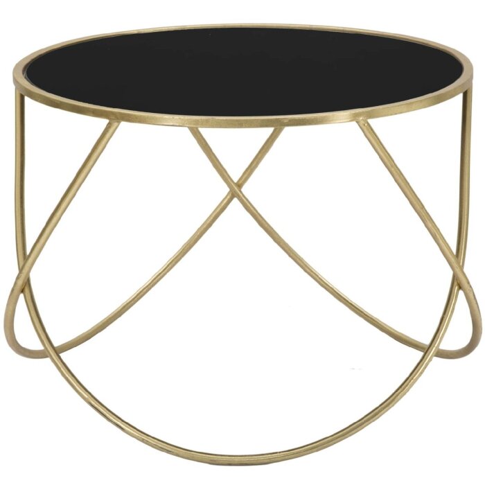 Mauro Ferretti bočný stolík Ring Ø 60x45 cm čierna zlatá