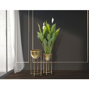 Mauro Ferretti sada 2 stojanov na kvety Ø 27x62 a 21,5x52 cm zlatá