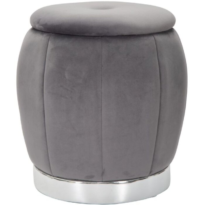 Mauro Ferretti Hocker Paris Ø 43x43 cm grau silber