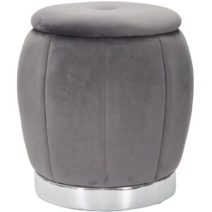 Mauro Ferretti Hocker Paris Ø 43x43 cm grau silber