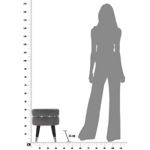 Mauro Ferretti stolička Paris Ø 35x40,5 cm sivá strieborná