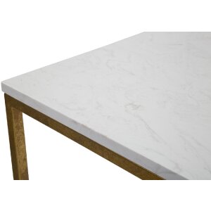 Príručný stolík Mauro Ferretti Double Marble 47x47x60 cm zlatý biely