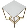 Príručný stolík Mauro Ferretti Double Marble 47x47x60 cm zlatý biely