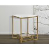 Príručný stolík Mauro Ferretti Double Marble 47x47x60 cm zlatý biely