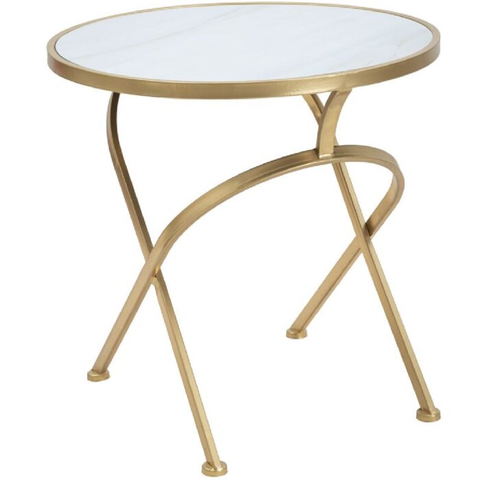 Mauro Ferretti Glam Mat bočný stolík Ø 50,5x50 cm zlatý