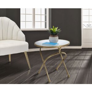 Mauro Ferretti Glam Mat bočný stolík Ø 50,5x50 cm zlatý