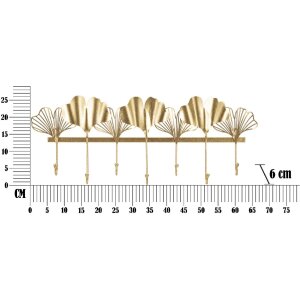 Nástenný vešiak Mauro Ferretti 7 listov 66,2x6x26,3 cm zlatý