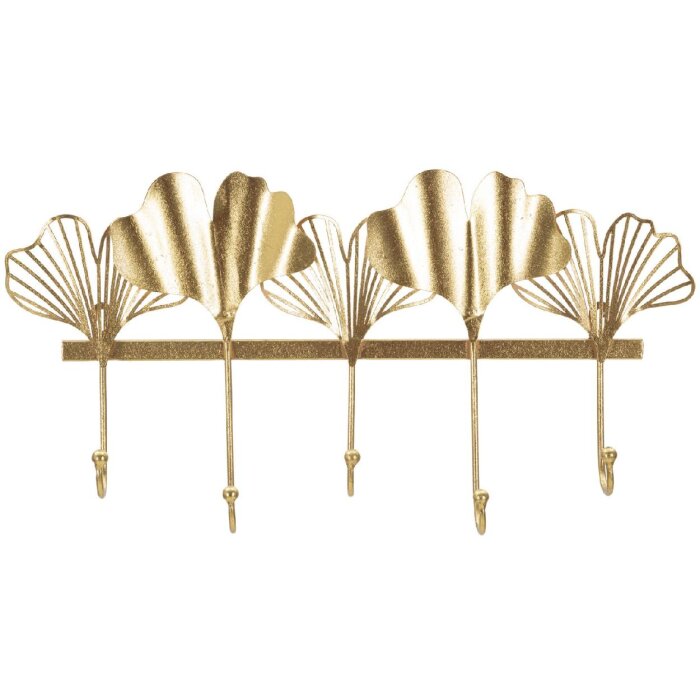 Mauro Ferretti nástenný vešiak 5 listov 49,5x6x26,3 cm zlatý