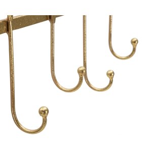 Mauro Ferretti nástenný vešiak 5 listov 49,5x6x26,3 cm zlatý