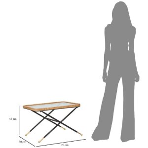 Konferenčný stolík Mauro Ferretti Saint Barth 70x50x45 cm čierno-hnedý