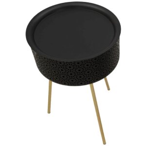 Mauro Ferretti bočný stolík Blacky Ø 40x65 cm čierna zlatá