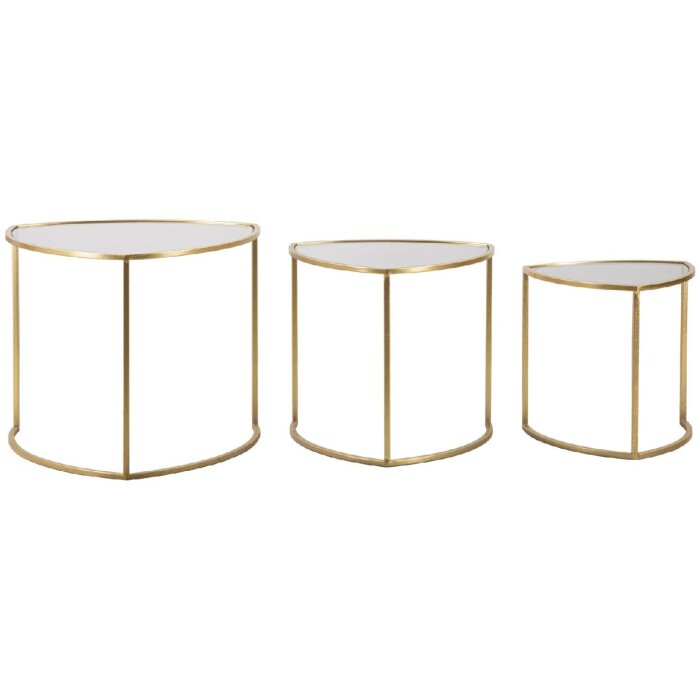 Mauro Ferretti bočný stolík Triangle set 3 Ø 60x50-50x45-40x40 cm zlatý